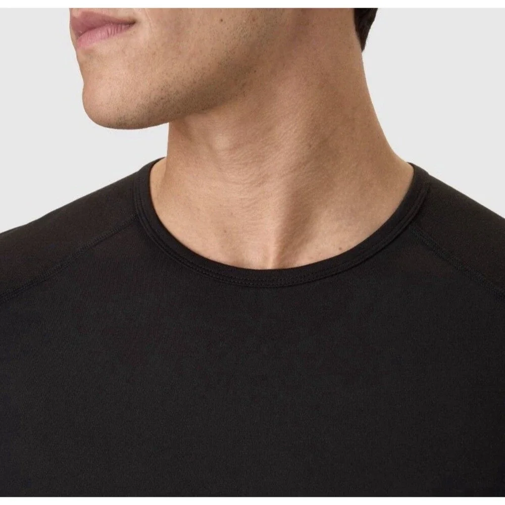 NWT Lot Of 2 Hanes Men's Thermal Long Sleeve Performance Top Black Med Baselayer - Picture 6 of 7